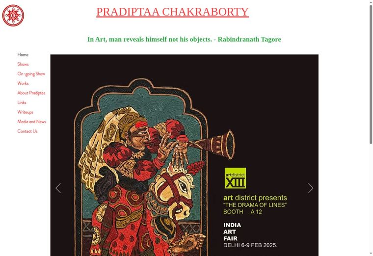 Pradiptaa Chakraborty website homepage